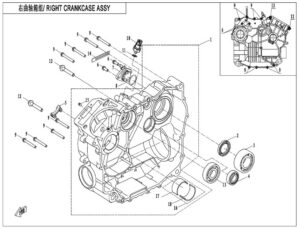E01-2 RIGHT CRANKCASE ASSY