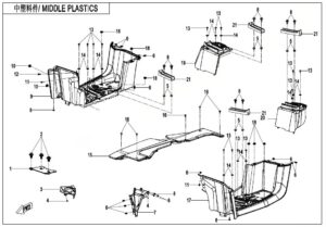 F04-3-B MIDDLE PLASTICS(WITHOUT GEARSHIFT LOCK)
