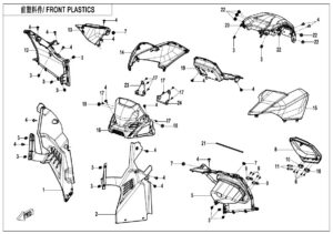 F04-2-B-V3 FRONT PLASTICS(8'' DASHBOARD)