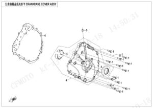 E01-4 LEFT CRANKCASE COVER ASSY