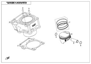 E02-3 CYLINDER @^ PISTON