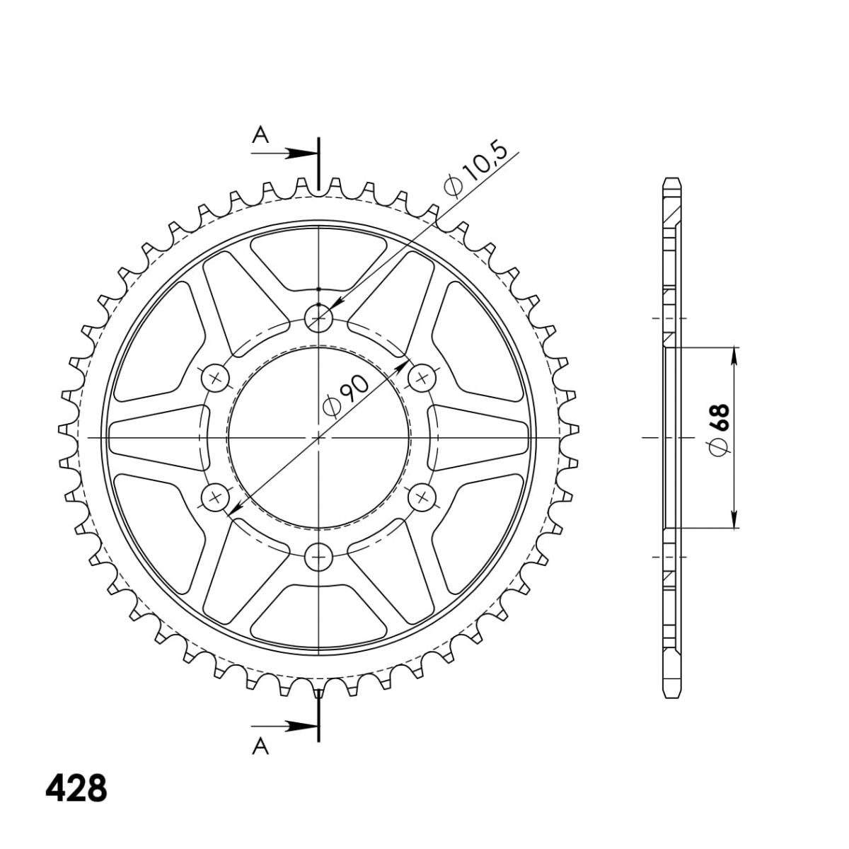 Řetězová sada D.I.D Chain - stříbrný řetěz 428 VX, X-kroužek, kolečko SUPERSPROX, rozeta SUPERSPROX pro HONDA CB 125 R 2018-2020 - Obrázek 5