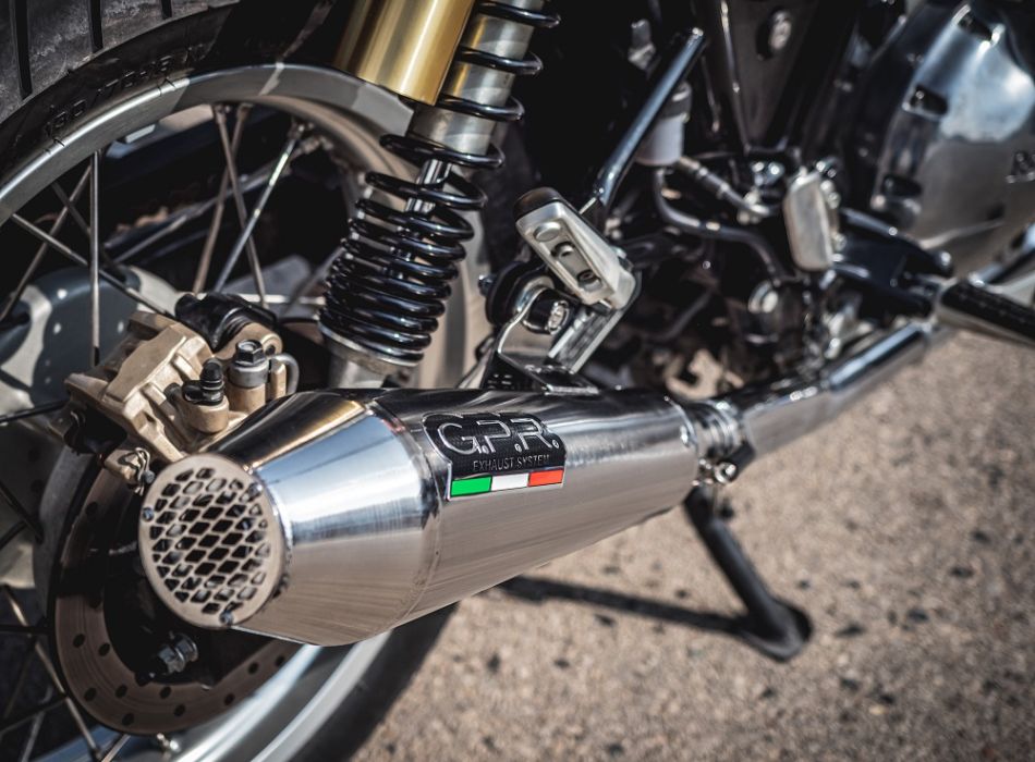 Dvojitá koncovka výfuku GPR ULTRACONE E4.ROY.7.CAT.ULTRA Broušená nerezová ocel pro ROYAL ENFIELD Continental GT 650 2019-2020 - Obrázek 8