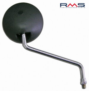Zpětné zrcátko RMS 122770570 pravý černá s chromovanou nožičkou pro YAMAHA DT 125 RE 2004-2006, YAMAHA XG 250 Tricker 2005-2006