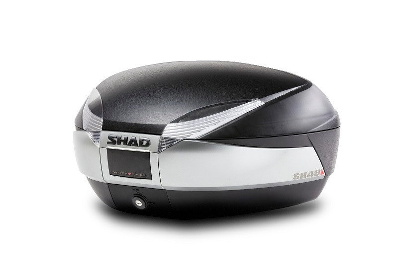 Vrchní kufr na motorku SHAD SH48 D0B48400 nový titan se zámkem PREMIUM SMART
