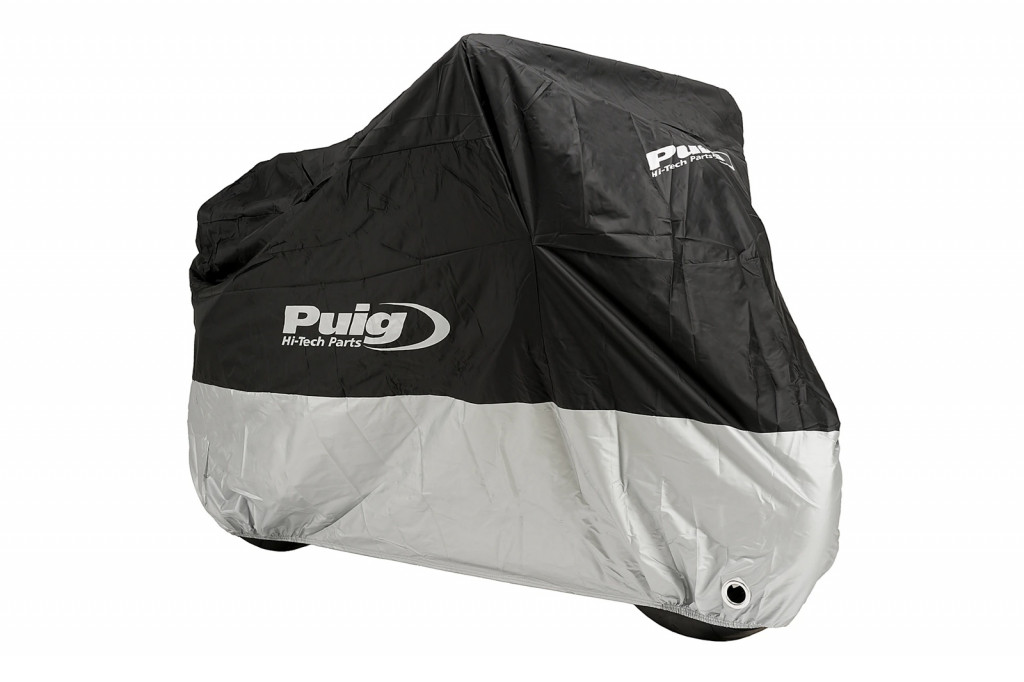 Plachta na motorku PUIG PUIG LOGO 20725N černý XL pro BMW F 800 GS 2024-2026, APRILIA Tuono 457 2025-2026