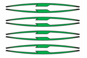 Linka na ráfek PUIG 21833V zelená linky na ráfek - sada 8ks pro KAWASAKI Z 900 2017-2026