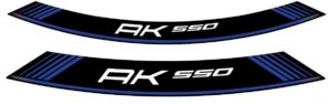 Linka na ráfek PUIG AK550 9630A modrá linky na ráfek - sada 8ks pro KYMCO AK 550 2017-2022, KYMCO AK 550 Premium 2024