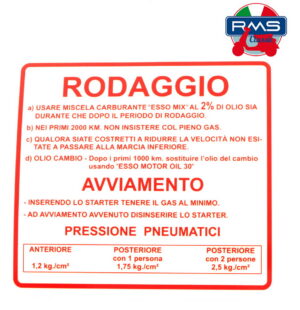 Štítek RMS 142721040 červená "Rodaggio"