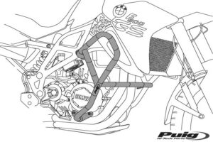 Ochranné rámy motoru PUIG 20261N černý pro HONDA CMX 1100 Rebel 2021-2024