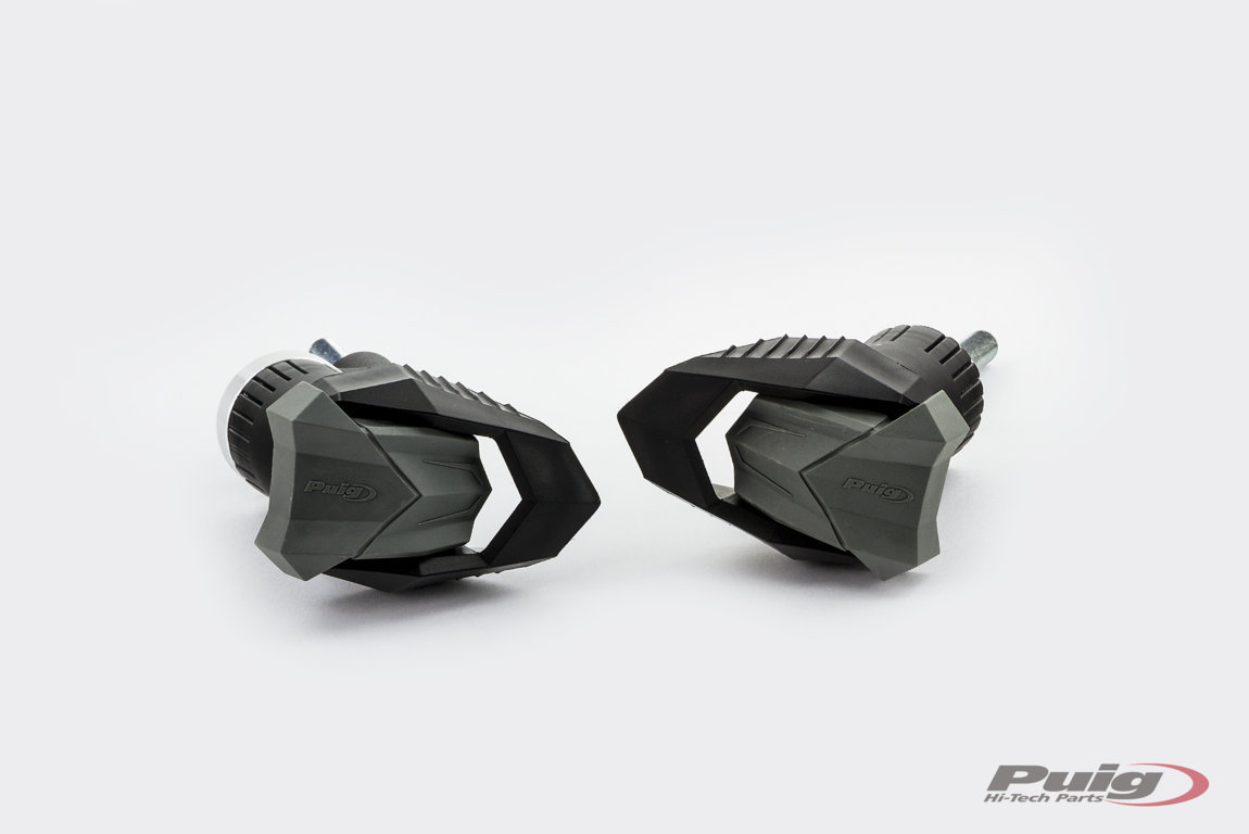 Pádové protektory rámu PUIG R19 20861N černý s šedou gumou pro BMW S 1000 R 2021-2026, BMW M 1000 R 2023-2026