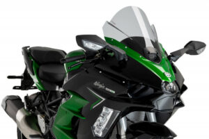 Plexi štít PUIG Z-RACING 21714H kouřová pro KAWASAKI Z 1000 H2 / H2 SE 2022-2024, KAWASAKI Ninja 1000 H2 / H2R 2022-2024