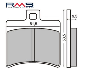 Brzdové destičky RMS 225100310 organické pro APRILIA Scarabeo 300 2009-2010, BENELLI 502 C Cruiser 2019-2021