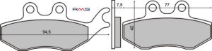 Brzdové destičky RMS 225100560 organické pro PIAGGIO/VESPA Liberty 50 2T 1997-2016