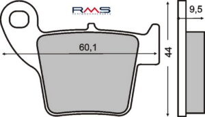 Brzdové destičky RMS 225100660 organické pro HONDA CRF 250 R 2004-2017, HONDA CRF 450 X 2005-2016