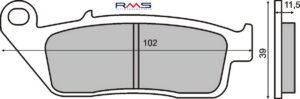 Brzdové destičky RMS 225100690 organické pro KYMCO People 250 / S 2003-2004