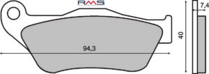 Brzdové destičky RMS 225100770 organické pro YAMAHA YP 125 X-MAX 2006-2009, YAMAHA YP 250 X-MAX 2005-2009