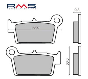 Brzdové destičky RMS 225101453 organické