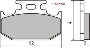 Brzdové destičky RMS 225101790 organické pro YAMAHA DT 125 X Supermotard 2005-2006