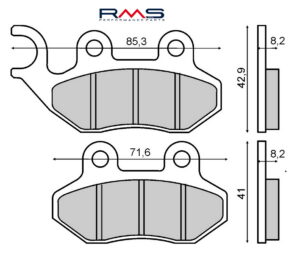 Brzdové destičky RMS 225102750 organické pro SYM Citycom 300 2008-2016