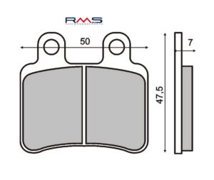 Brzdové destičky RMS 225102810 organické pro YAMAHA XT 125 X 2005-2011, YAMAHA XT 125 R 2005-2011
