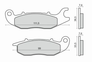 Brzdové destičky RMS 225102820 organické pro HONDA CBR 125 R 2004-2016, HONDA CBR 125 R 2008-2012
