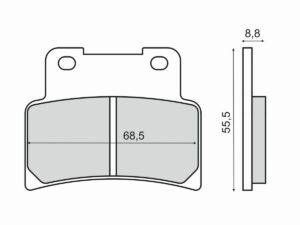 Brzdové destičky RMS 225102830 organické pro YAMAHA YZF-R 125 2014-2018, KYMCO Xciting 400 / S / VS 2012-2016