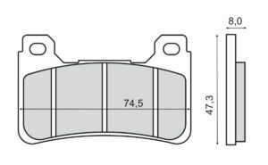 Brzdové destičky RMS 225102950 organické pro HONDA CBR 600 RR 2005-2016, HONDA CBR 1000 RR Fireblade 2004-2016