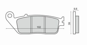 Brzdové destičky RMS 225103140 organické pro KYMCO Xciting 400 / S / VS 2012-2016