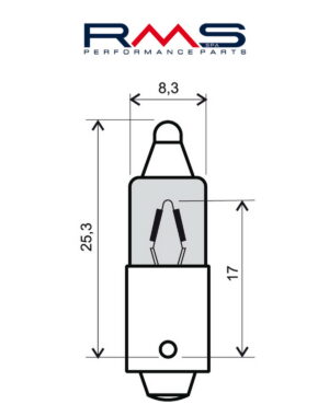 Žárovka RMS 246510025 12V 23W, 180°