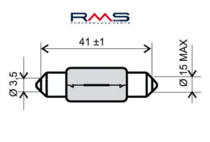 Přední světlo RMS 246510135 T15x44 6V 18W