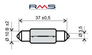 Přední světlo RMS 246510165 T11x39 12V 10W