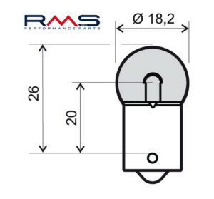 Přední světlo RMS 246510215 BA15S G18 12V 10W