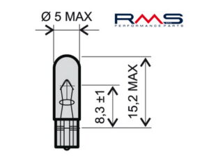 Přední světlo RMS 246510245 T5 12V 1,2W