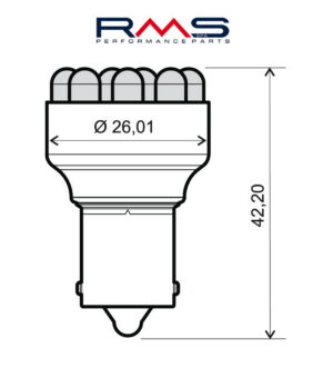 Žárovka RMS 246510510 12V 12 Led, BA15S S25 modrá