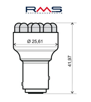 Žárovka RMS 246510545 12V 12 Led, BAY15D bílá