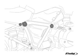 Kryty víček podvozku PUIG 3713N černý pro YAMAHA XTZ 700 Tenere 700 2019-2026
