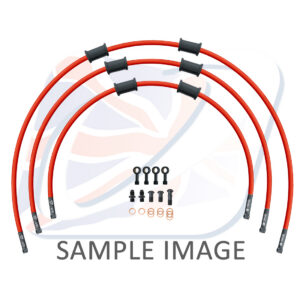 STANDARD Hadice přední brzdy sada Venhill POWERHOSEPLUS YAM-9004FB-RD (3 hadice v sadě) červené hadice, černé koncovky
