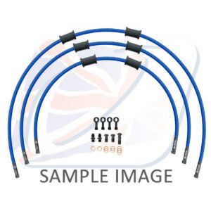 STANDARD Hadice přední brzdy sada Venhill POWERHOSEPLUS SUZ-6002FB-SB (3 hadice v sadě) modré hadice, černé koncovky