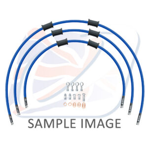 STANDARD Hadice přední brzdy sada Venhill POWERHOSEPLUS YAM-13001F-SB (3 hadice v sadě) modré hadice, chromové koncovky
