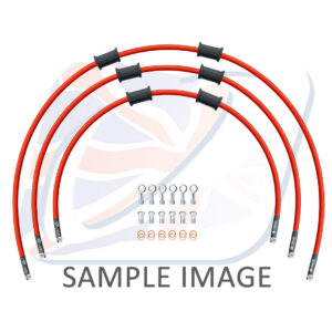 STANDARD Hadice přední brzdy sada Venhill POWERHOSEPLUS YAM-7006F-RD (3 hadice v sadě) červené hadice, chromové koncovky