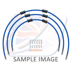 STANDARD Hadice přední brzdy sada Venhill POWERHOSEPLUS YAM-7006F-SB (3 hadice v sadě) modré hadice, chromové koncovky