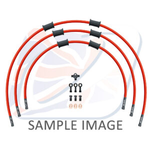 STANDARD Hadice přední brzdy sada Venhill POWERHOSEPLUS YAM-13008FB-RD (3 hadice v sadě) červené hadice, černé koncovky