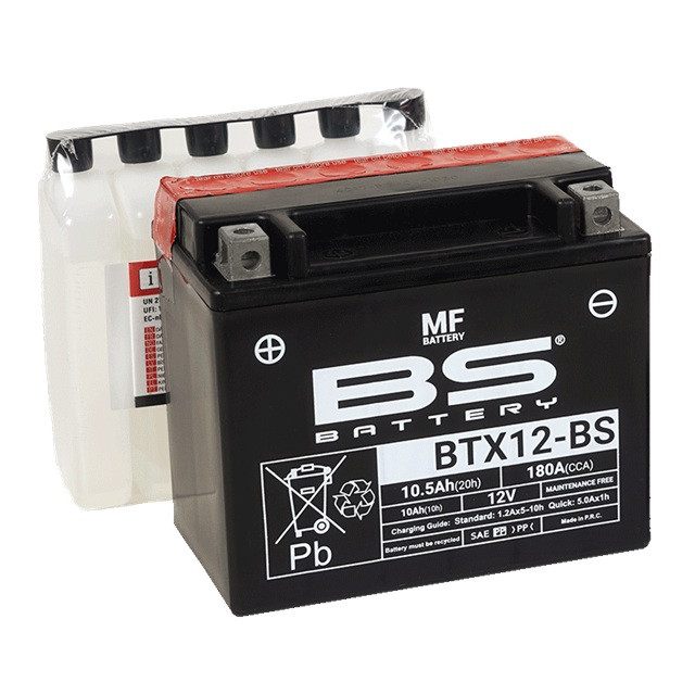 Bezúdržbová motocyklová baterie BS-BATTERY BTX12-BS (YTX12-BS)