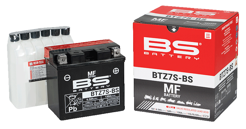 Bezúdržbová motocyklová baterie - max. 20° náklon BS-BATTERY BTZ7S-BS (YTZ7S-BS) - Obrázek 2