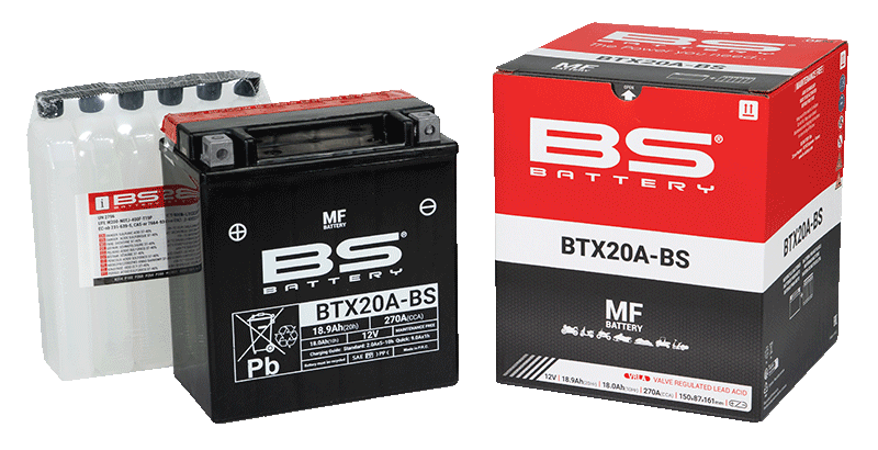Bezúdržbová motocyklová baterie BS-BATTERY BTX20A-BS - Obrázek 2