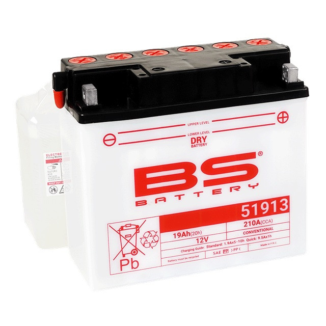 Konvenční motocyklová baterie BS-BATTERY BS51913 Včetně balení kyseliny