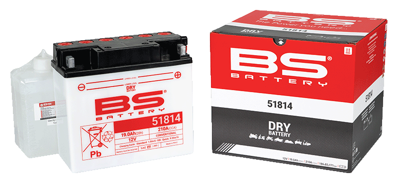 Konvenční motocyklová baterie BS-BATTERY BS51814 (12C16A-3B) Včetně balení kyseliny - Obrázek 2