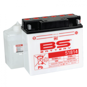 Konvenční motocyklová baterie BS-BATTERY BS51814 (12C16A-3B) Včetně balení kyseliny