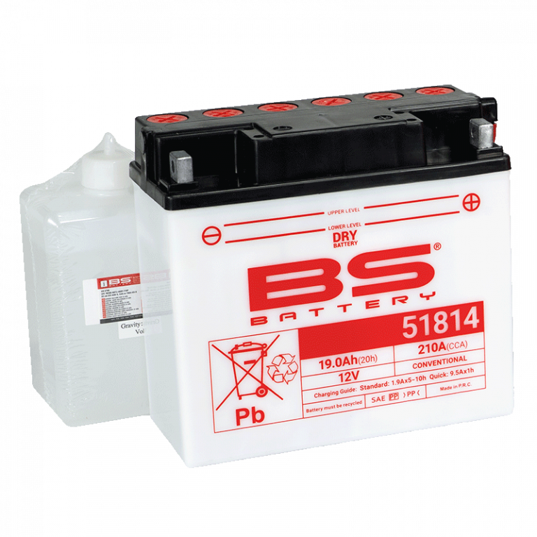 Konvenční motocyklová baterie BS-BATTERY BS51814 (12C16A-3B) Včetně balení kyseliny